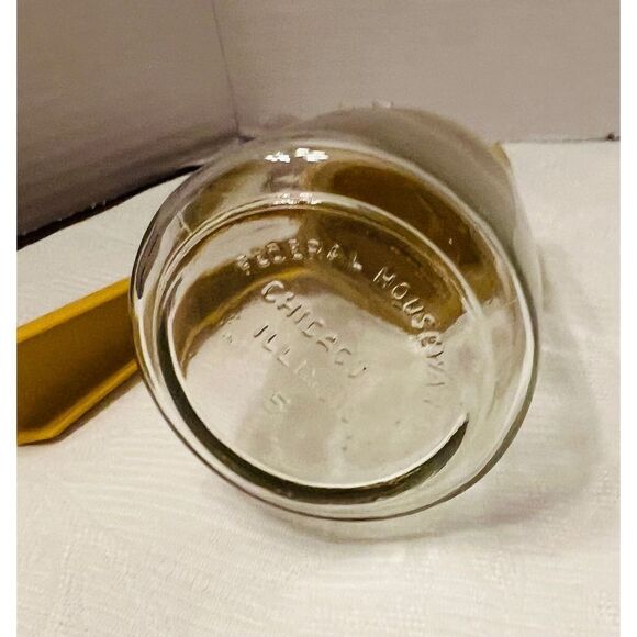 Syrup Dispenser Federal Housewares Glass Mustard Yellow Plastic Handle Vintage. - Picture 6 of 7